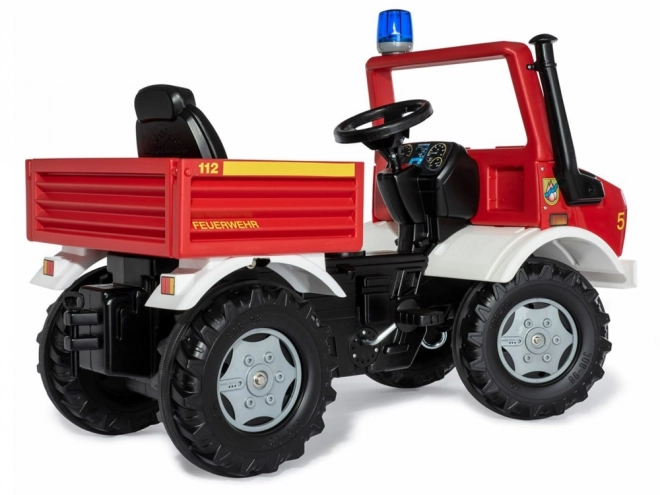 Mașină de pompieri pentru copii Mercedes Unimog cu pedale