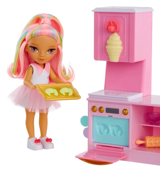 Rainbow High set cu micuța soră – cofetărie