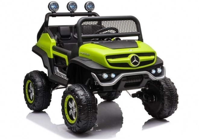 Mașină cu acumulator Mercedes Unimog S roșie – Verde