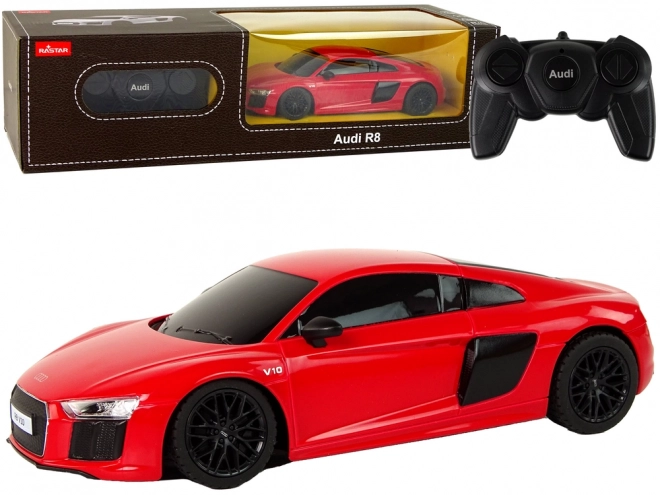 Mașină cu telecomandă audi r8 roșie 1:24