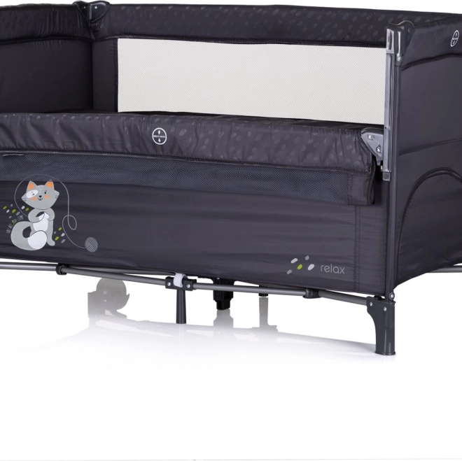 Chipolino pătuț de călătorie pentru copii Relax Anthracite