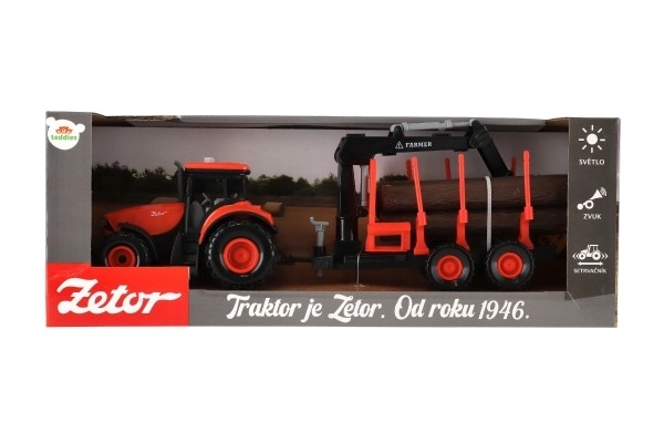 Tractor Zetor cu remorcă și braț de încărcare