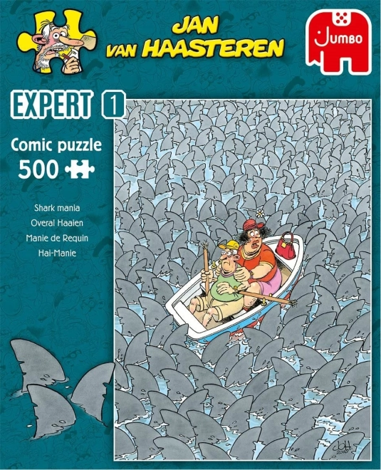 Puzzle distractiv cu rechini de la Jan van Haasteren - 500 piese