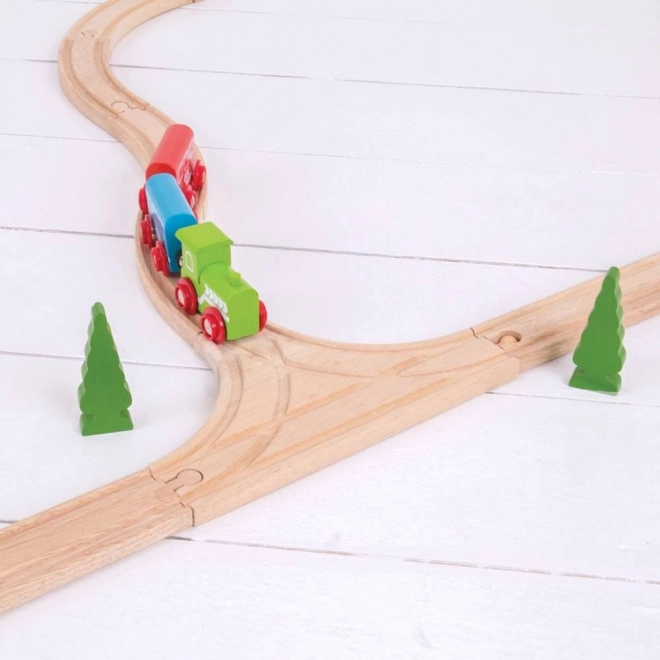 Treci intersecție feroviară Bigjigs Rail, set 2 piese