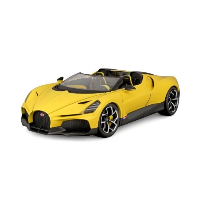 Model auto Bburago Bugatti Mistral galben la scară 1:18