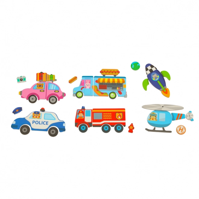 Puzzle magnetice transporturi