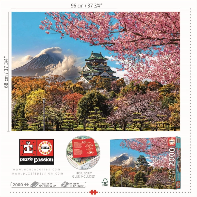 Puzzle educa castelul din osaka, japonia 2000 de piese