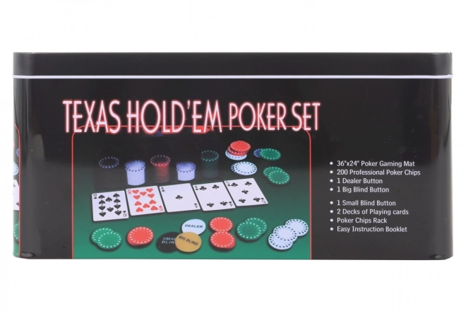 Set poker în cutie de metal