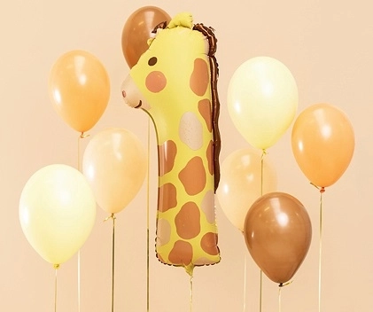 Balon folie aniversar cifra 1 cu model girafă