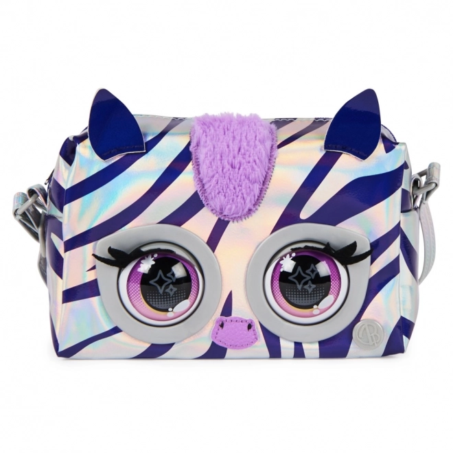 Geantă interactivă metalică zebră pentru copii Purse Pets