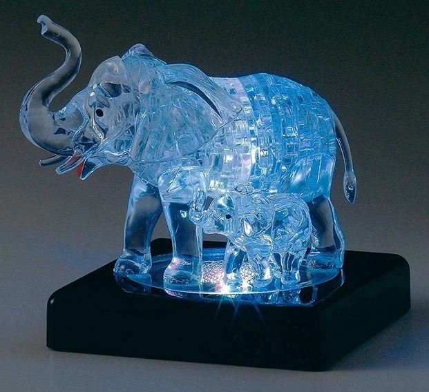 Puzzle 3D cristale HCM Kinzel elefant cu pui