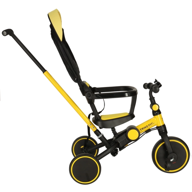 Tricicletă multifuncțională cu copertină Trike Fix V4 – Galben-negru