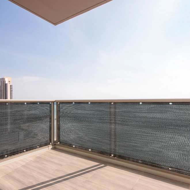 Copertina de balcon LUARO cu protecție UV și curele de strângere 105x700 cm
