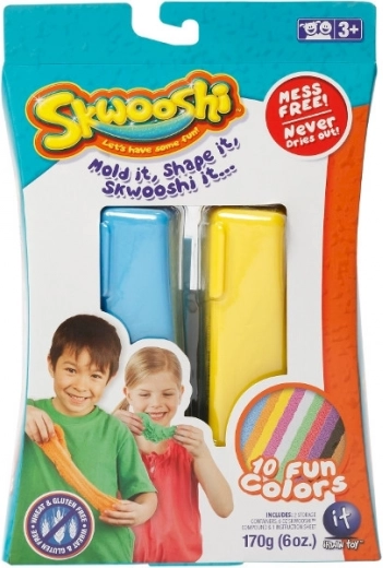 Set creativ Skwooshi – 2 plastiline și forme de mijloace de transport