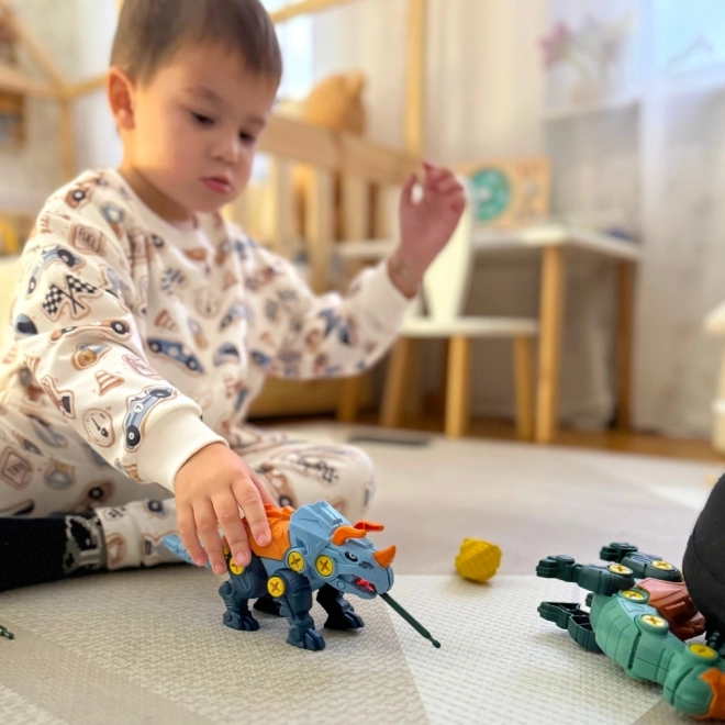 Set Construcție Dinozauri WOOPIE cu Șurubelniță și Mașină de Găurit