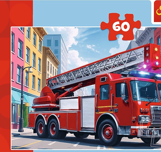 Puzzle Mașină de Pompieri 60 Piese