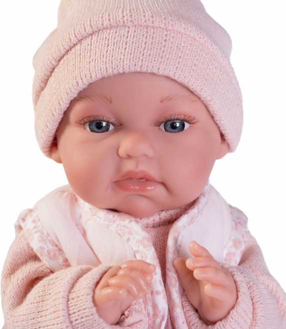 păpușă realistă bebeluș cu funcție de mișcare și corp din material textil moale 34 cm