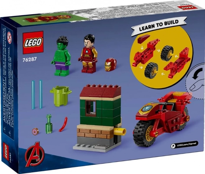 Iron Man cu motocicleta și Hulk LEGO