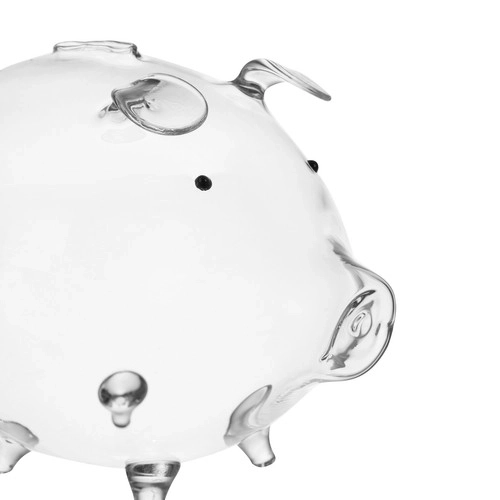 Skarboncă porcușor din sticlă transparentă Ruhhy