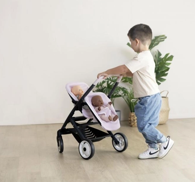 Cărucior sport pentru păpuși gemene Maxi Cosi roz pal