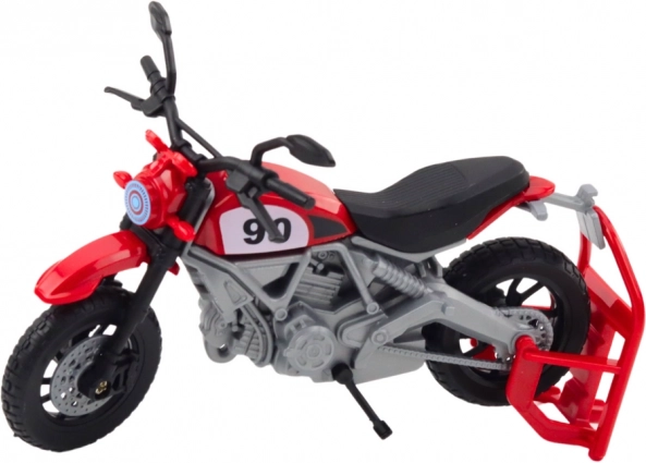 Pickup cu motocicletă gri, cu lumini și sunete 1:12 jucărie