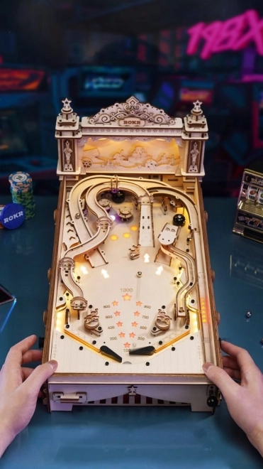 Puzzle 3D Din Lemn Automat Pinball