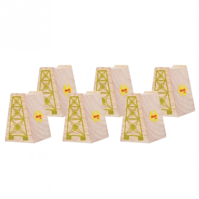 Set stâlpi pentru poduri Bigjigs Rail, 6 piese