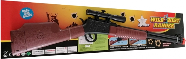 Pistolă western Plejo din plastic cu vizor
