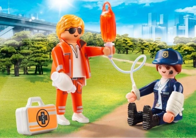 Duo Pack Playmobil medic de urgență și polițistă