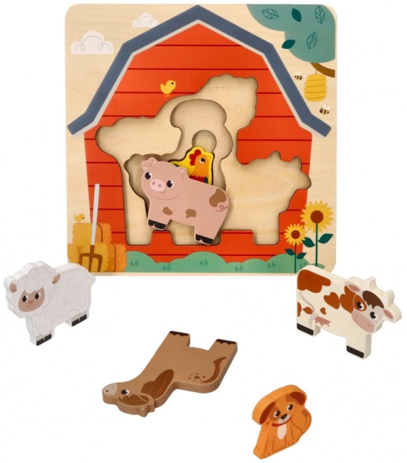 Puzzle stratificate cu animăluțe de la fermă