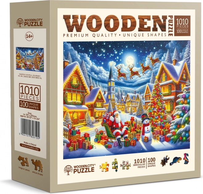 Puzzle din lemn Drumul festiv al lui Moș Crăciun