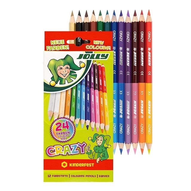 Creioane colorate dublu capat Crazy 12 culori