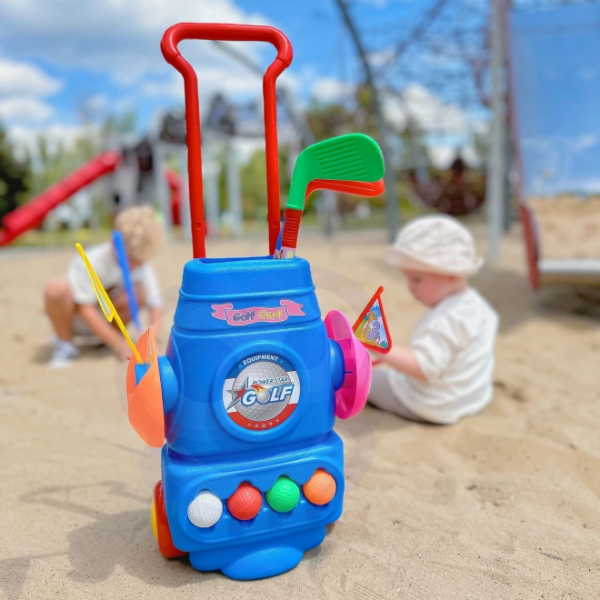 Set de golf pentru copii cu suport pe roți Woopie