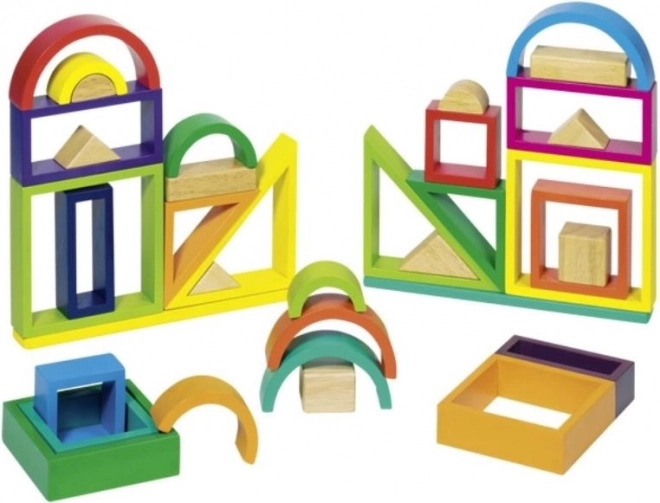 Goki set de construcție din lemn Curcubeu