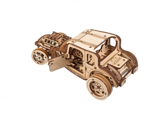 Puzzle mecanic din lemn 3D Ugears Hot Rod Furious