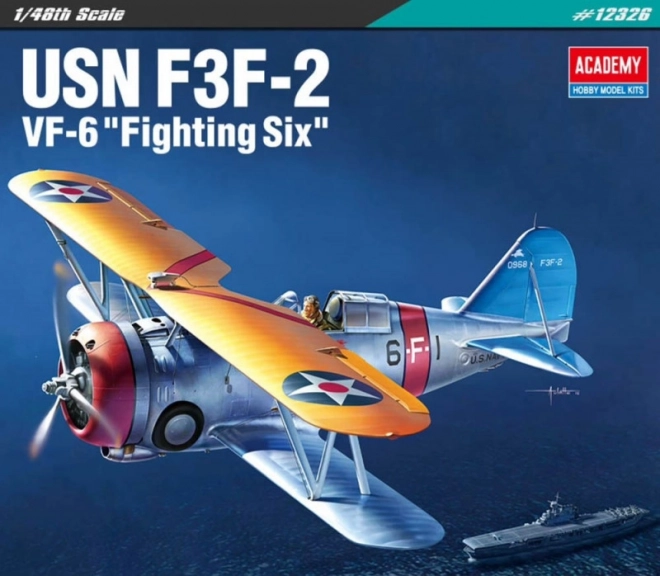 Model avion US Navy Fighter F3F-2 la scara 1/48