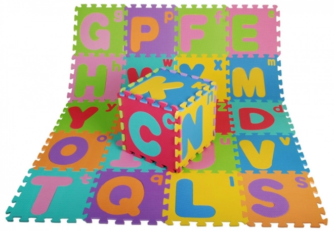 Puzzle educative din spumă pentru copii 3+ cu litere mari și mici - Mată podea