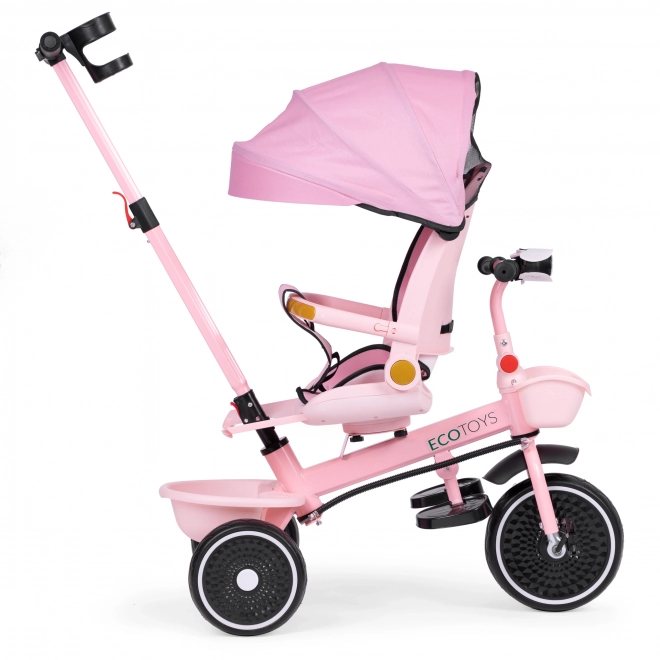 Tricicletă 2-in-1 cu scaun rotativ și copertină pliabilă ECOTOYS