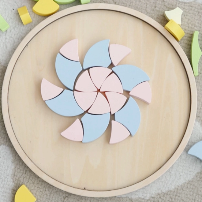 Mandala pastelată Montessori mozaic flori