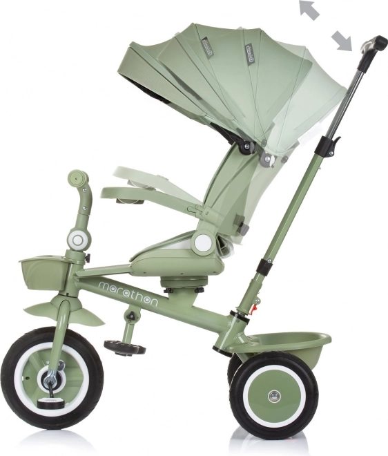 Tricicletă Chipolino cu copertină Marathon 2 în 1 verde pastel