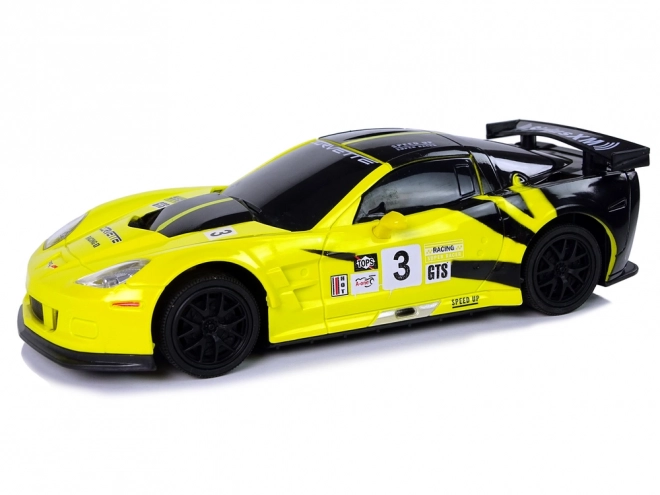 mașină sport r/c corvette galben c6.r cu lumini