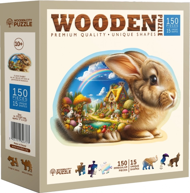 Puzzle din lemn Iepuraș de la Wooden City
