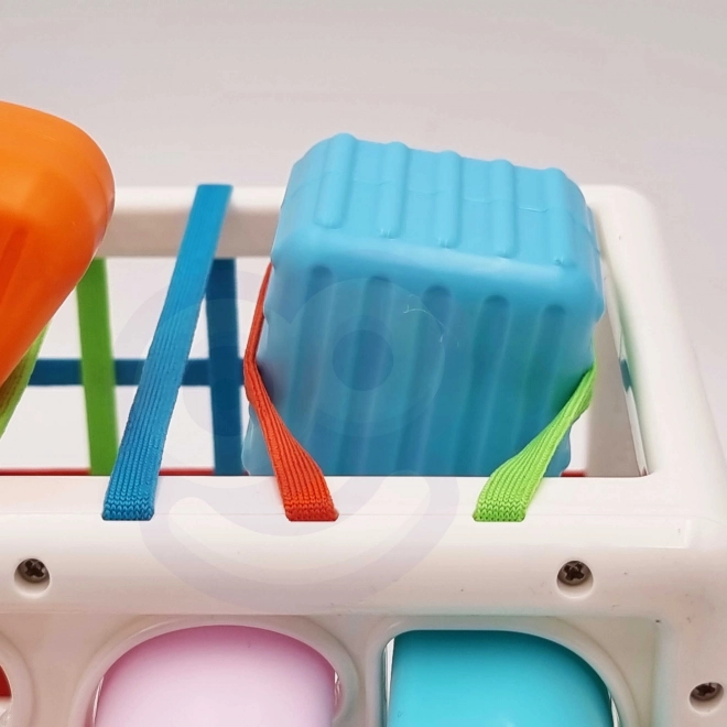 Cub educațional WOOPIE pentru bebeluși cu forme colorate și alfabet
