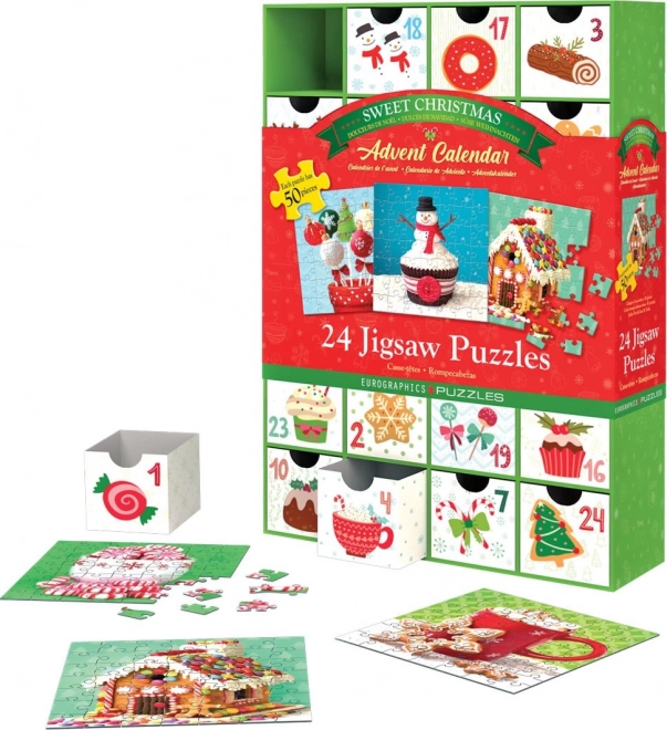 Puzzle Eurographics calendari de advent: delicii de Crăciun