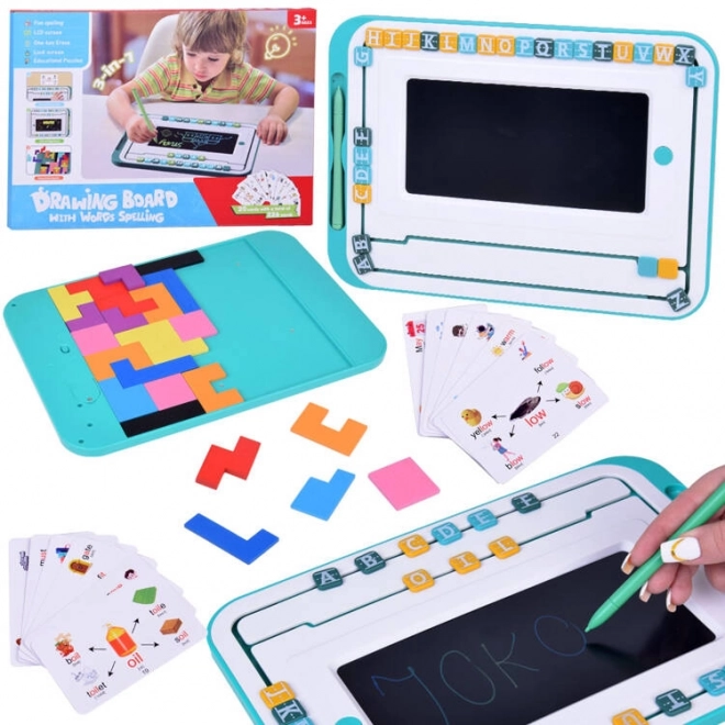 Set educativ 3 în 1 tablică LCD pentru învățarea englezei