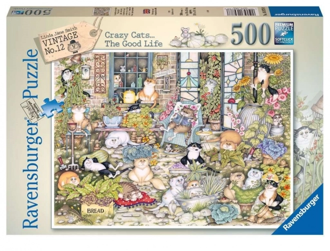 Puzzle Viața Pisicilor Crazy Cats - 500 de piese