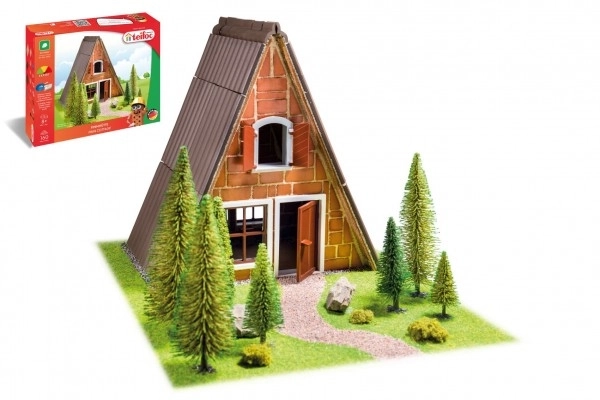 Set de construcție Teifoc Căsuță finlandeză 160 piese în cutie 35x29x8 cm