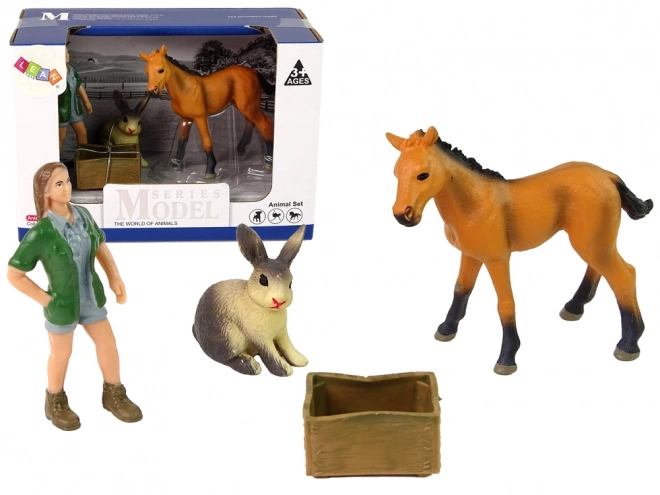 Set de figurine cal și animale luminoase