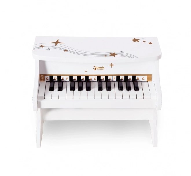 Pianină de lemn pentru copii Classic World cu carte de învățare