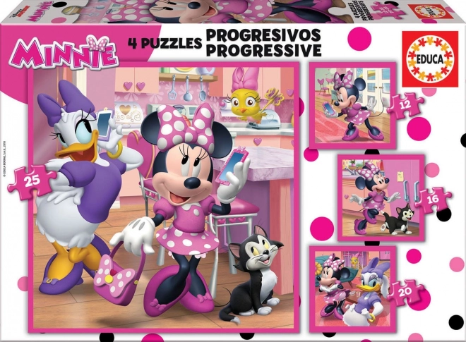 Puzzle Minnie și Daisy 4 în 1